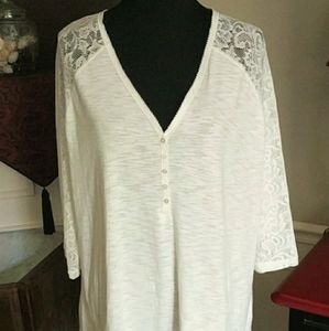 NWT Chaps Dream Lake Pearl T-Shirt 1XL